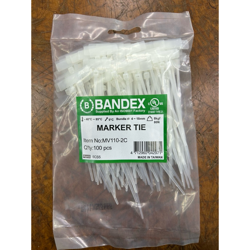 Bandex MV110-2C Marker Tie (100pcs) เคเบิ้ลไท มาร์กเก้อ ออกใบกำกับภาษีได้