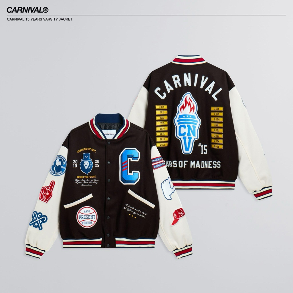 [พร้อมส่ง ของแท้💯%] CARNIVAL 15 YEARS VARSITY JACKET
