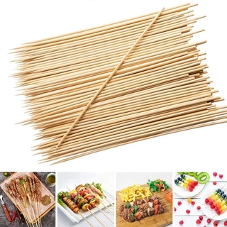 ราคาถูก 6/8/10/12นิ้ว เสียบบาร์บีคิว ไม้เสียบลูกชิ้น ไม้เสียบอาหาร ไม้เสียบหมูปิ้ง 1 แพ็ค 90 ชิ้น