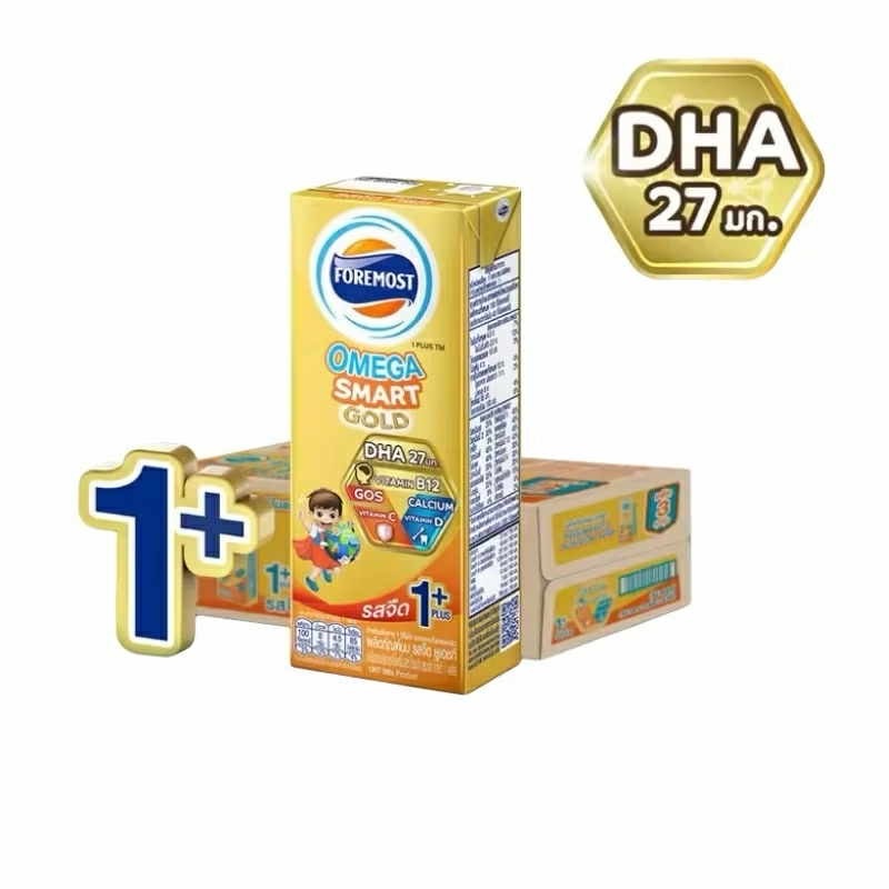 ขายยกลัง] โฟร์โมสต์ โอเมก้า สมาร์ท โกลด์ 1 พลัส รสจืด 180มล (24กล่อง/ลัง) Foremost Omega Smart Gold 1 Plus Plain180ml
