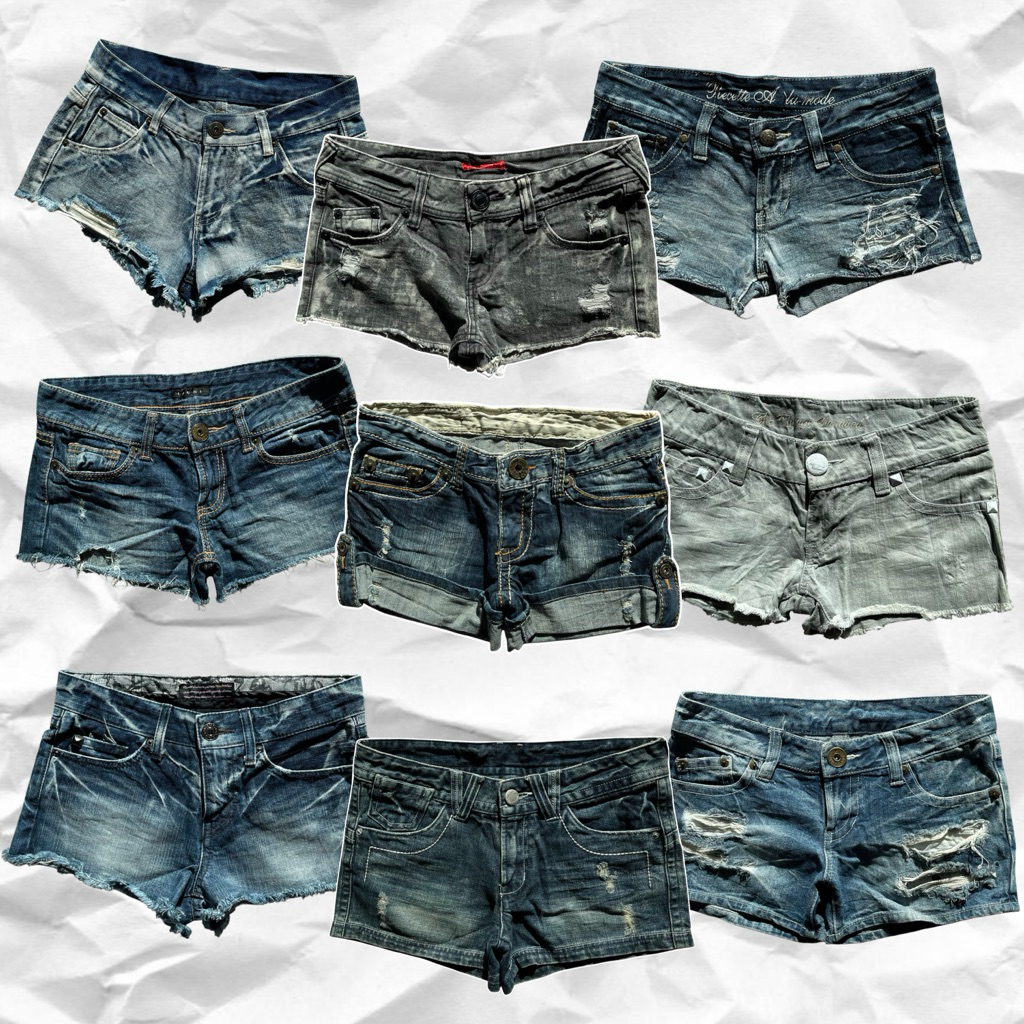 (up28dec)กางเกงยีนส์ขาสั้นเอวต่ำ มือสอง!! y2k ฉ่ำๆ