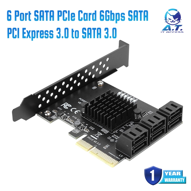 6 Port SATA PCIe Card 6Gbps SATA Controller Expansion Card PCI-e X4 PCI Express 3.0 to SATA 3.0 Non Raid Extension Card