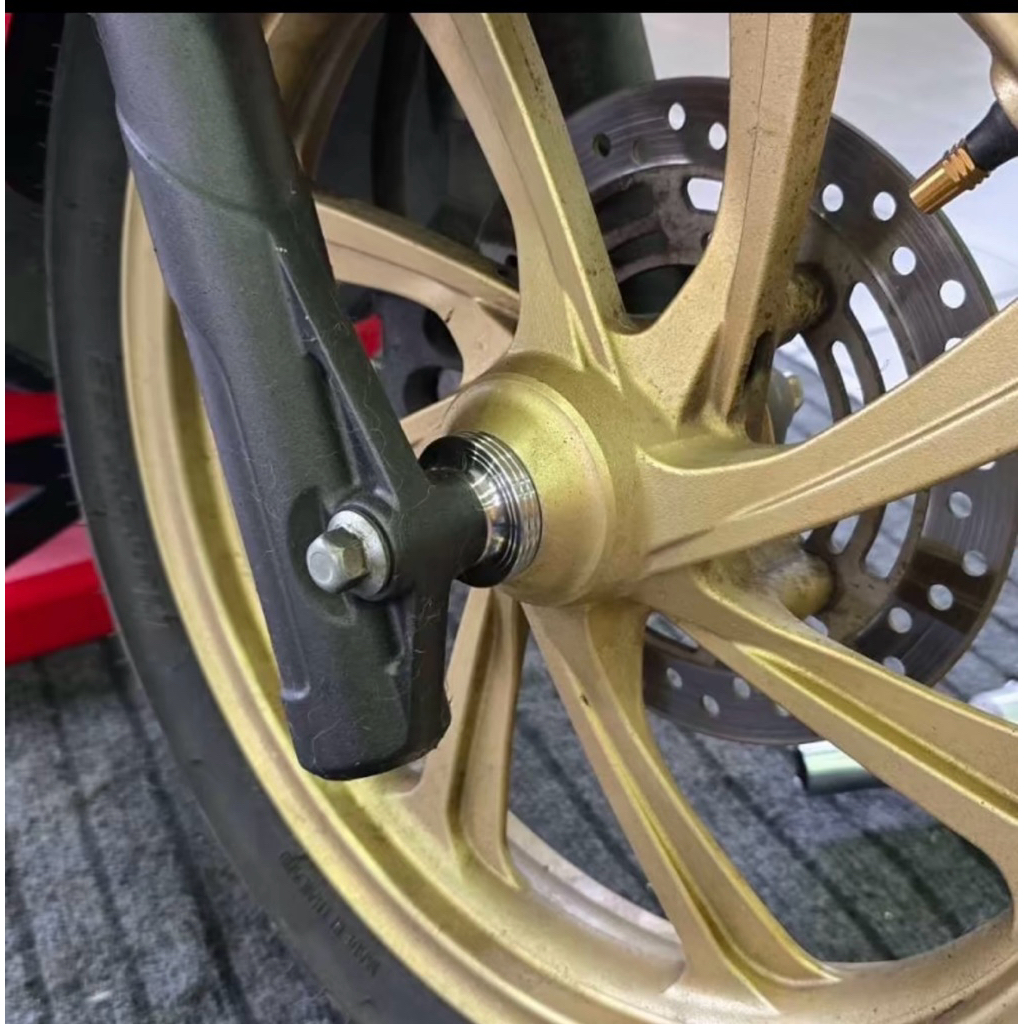 แกนล้อหน้าPCX160.สนามจี้ลาย=1อัน+บูทล้อหน้าไม่แกะซีน1คู่=ราคาต่อ 1 ชุด. สำหรับล้อแม็กนะคะ ราคา ถูกที่สุด ดีลบีเคเค แกลเลอรีภาพที่ 2