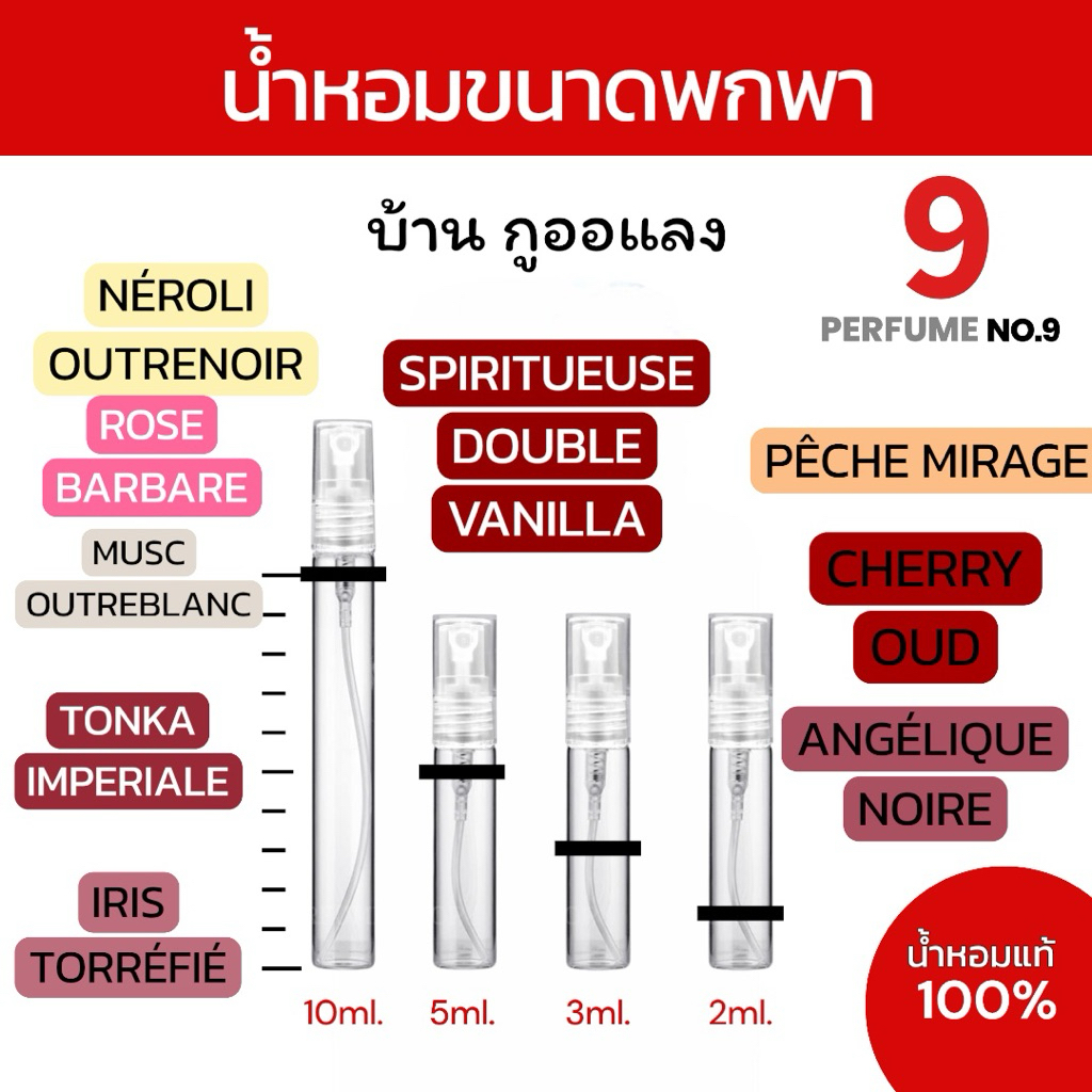 เกอแลง / SPIRITUEUSE DOUBLE V / TONKA IMPERIALE / IRIS TORRÉFIÉ / PÊCHE MIRAGE / ขนาด 2 ml., 3 ml., 5 ml., 10 ml.