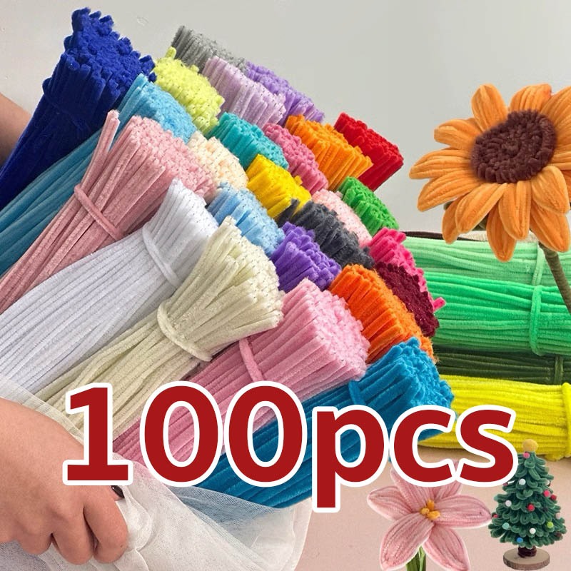 ลวดกำมะหยี่ DIY 100 ชิ้น ที่มีสีสัน บิด ทวิสก์ บาร์ ยาว 30 cm หนา 0.5-0.6mm เรือจากประเทศไทย