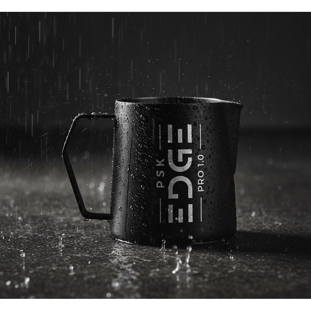 PSK.JUG EDGE PRO 1.0 – Competition Milk Pitcher 600ml | พิชเชอร์ลาเต้อาร์ตสำหรับแข่งขัน หูจับเหลี่ยม