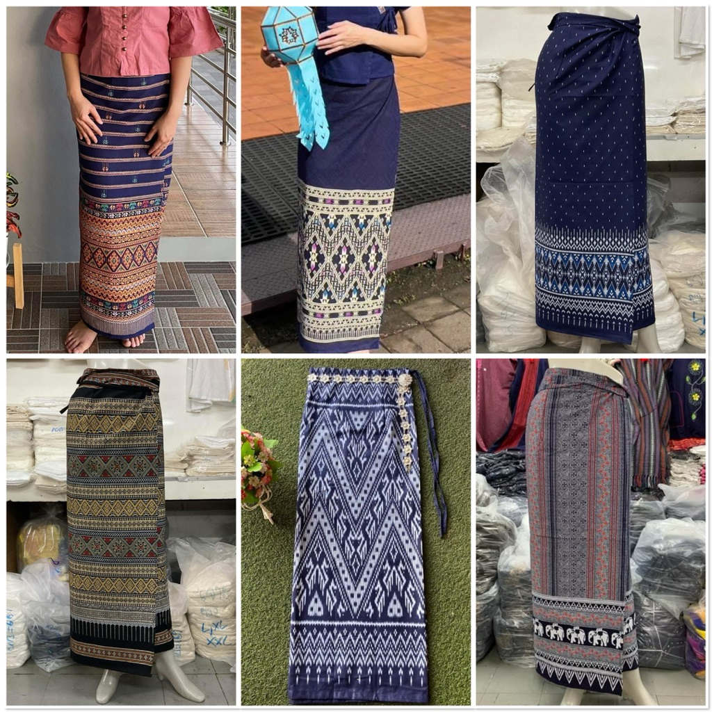 ผ้าซิ่นพิมพ์ลายแบบผูกงานสวยผ้านิ่ม