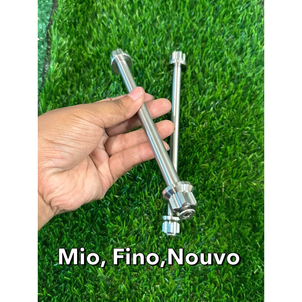 แกนล้อหน้า หัวเฟือง mio-fino-nouvoเก่า exciter สแตนเลส100% มีโอ ฟีโน่ นูโว