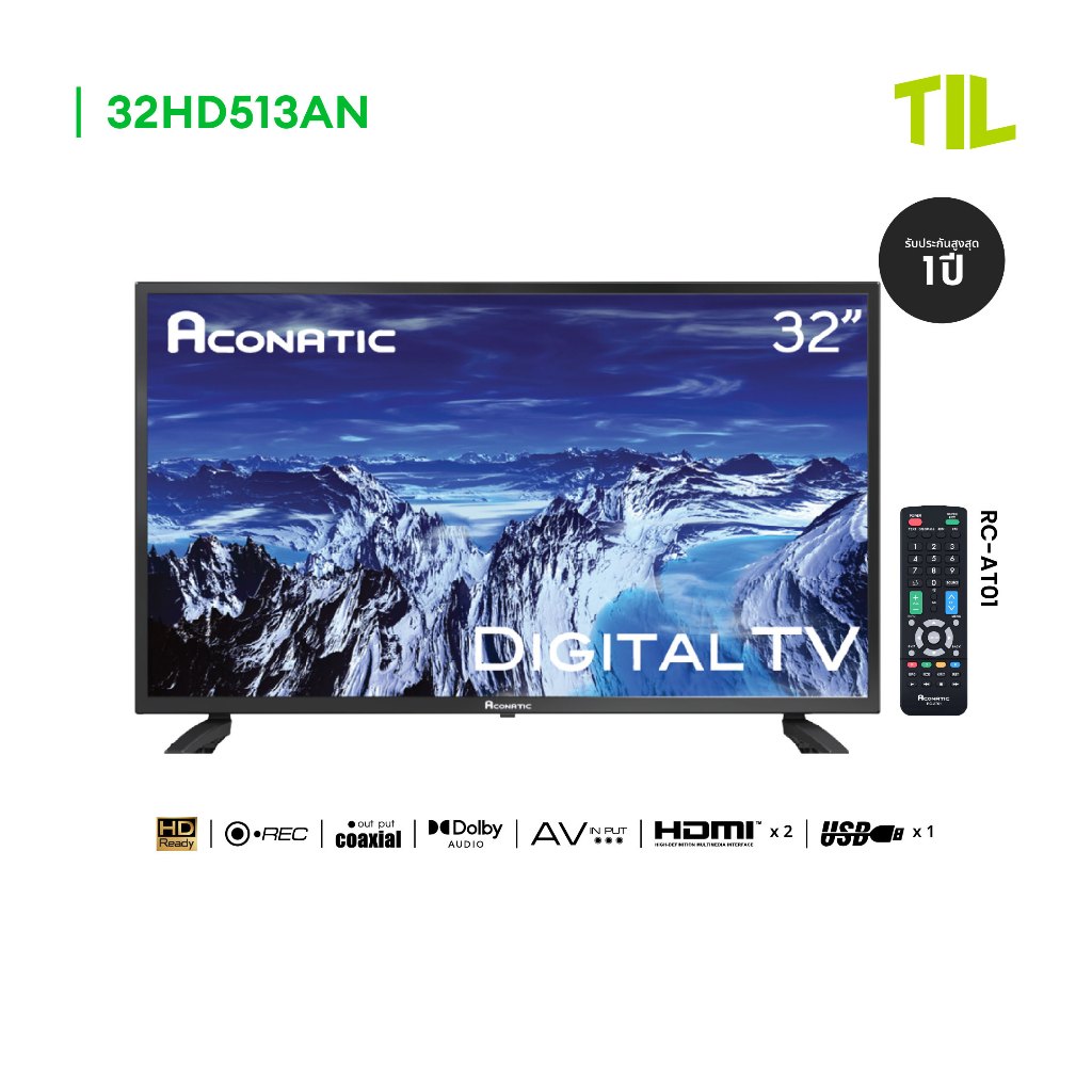 Aconatic LED Digital TV HD แอลอีดี ดิจิตอลทีวี ขนาด 32 นิ้ว รุ่น 32HD513AN (รับประกัน 1 ปี)