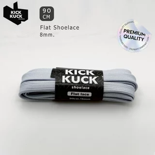 ( หนา2ชั้น พรีเมี่ยม 90cm.(ใหม่ 8เฉดสี) ) KICKKUCK(คิกคัก) เชือกรองเท้า (ทรงแบน) 90ซม กว้าง 8มิล รองเท้ากีฬาและลำลอง