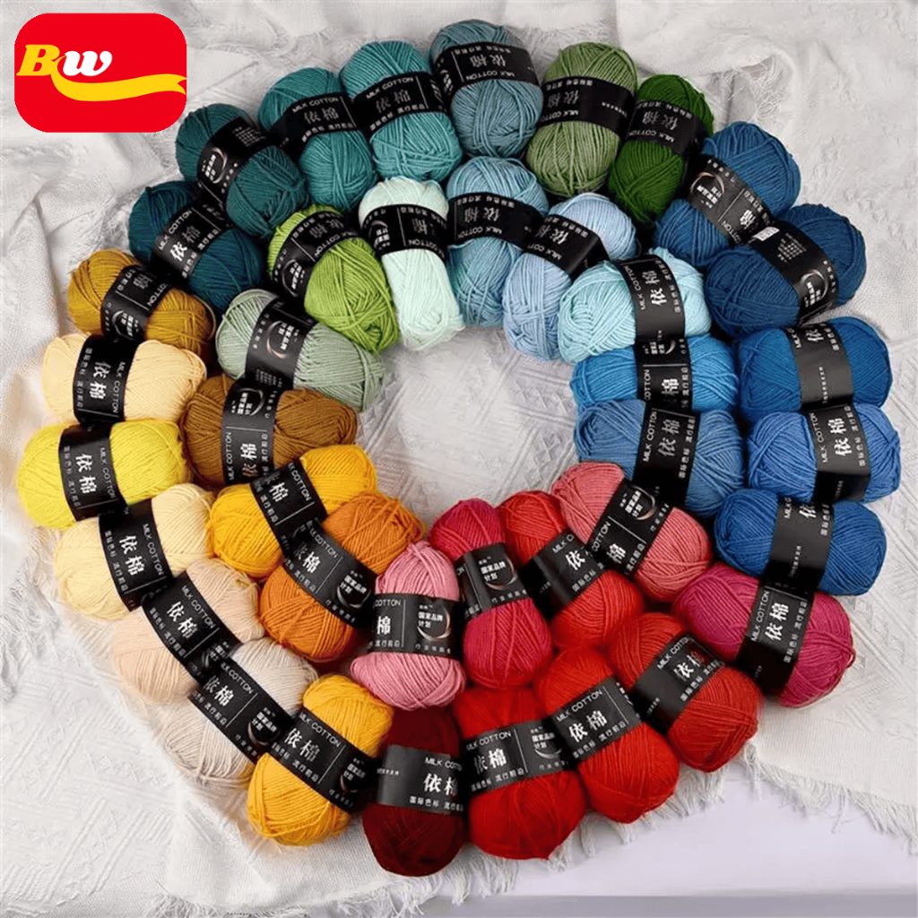 หมพรมคอตตอนนม  4ply น้ำหนัก 50g  ถักง่าย สีพาสเทล  Milk cotton yarn  พร้อมส่งจากไทย
