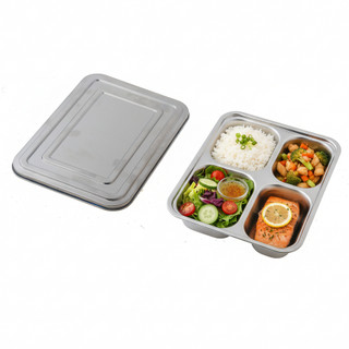 ถาดหลุม 4 ช่อง พร้อม ฝาปิดแสตนเลส ใหญ่