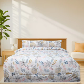 [Clearance Sale] MIDORI Home รุ่น Tempo Gold ชุดเครื่องนอน ลาย Garden พิเศษมุมผ้าปูสูง 12 นิ้ว