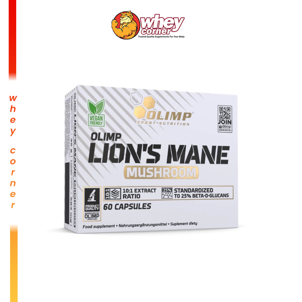 Olimp Lion's Mane Mushroom 60 Caps สารสกัดจากเห็ดหัวลิงหรือเห็ดยามาบูชิตาเกะชนิดแคปซูล บำรุงสมอง ความจำ