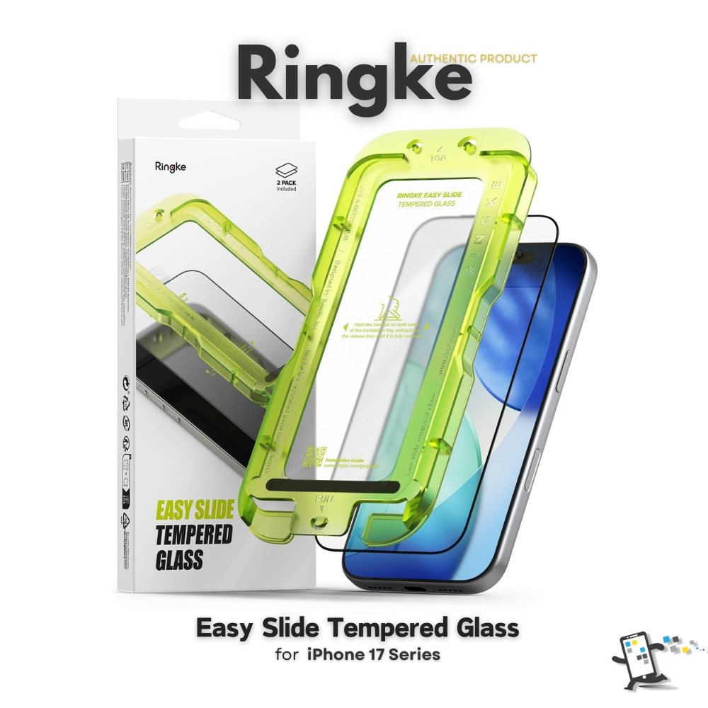 Ringke Easy Slide Tempered Glass กระจกนิรภัยสำหรับ iPhone 17 Pro Max, iPhone 17 Pro, iPhone 17 และ iPhone (17) Air