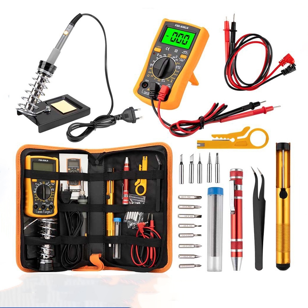 BOSLH หัวแร้งบัดกรี 26 รายการ 60W ปรับอุณหภูมิได้ จอแอลซีดีหัวแร้งไฟฟ้า หัวแร้ง ปัมเครื่องมือเชือม