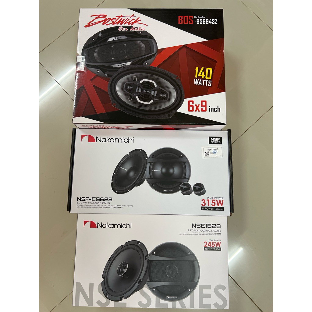 ชุดละ 2850บาท BOSTWICK 6x9 1คู่ JBL 6.5”แยกชิ้น 1ชุด 6.5“แกนร่วม 1คู่ ลำโพงติดรถยนต์ NAKAMICHI