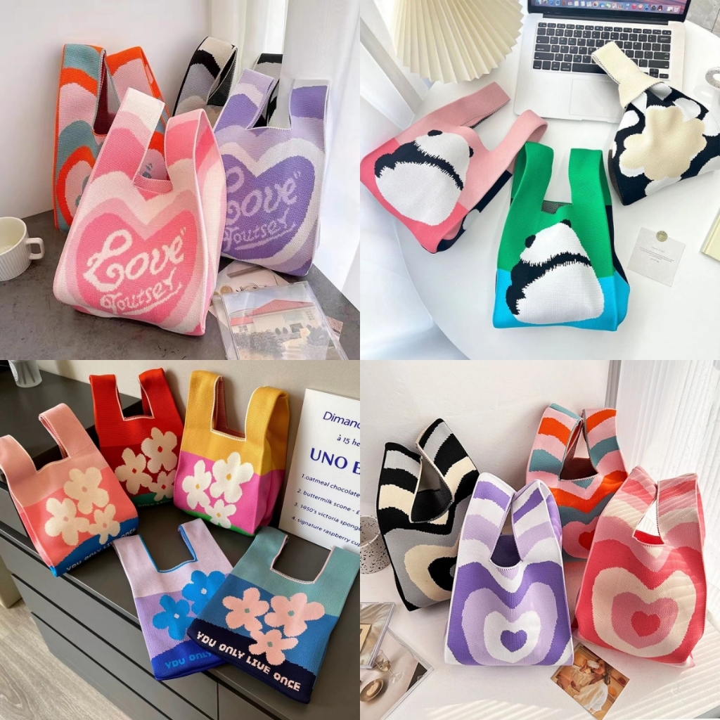 กระเป๋าถือ วัสดุถัก ins สไตล์เกาหลี พกพาสะดวก ความจุขนาดใหญ่ มีสไตล์ กระเป๋าผู้หญิง มีหลายสไตล์ให้เลือก