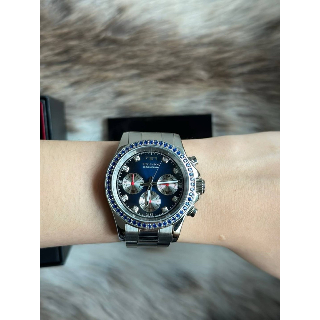 ⌚️Technos T6A85 Chronograph Blue Dial Men Size