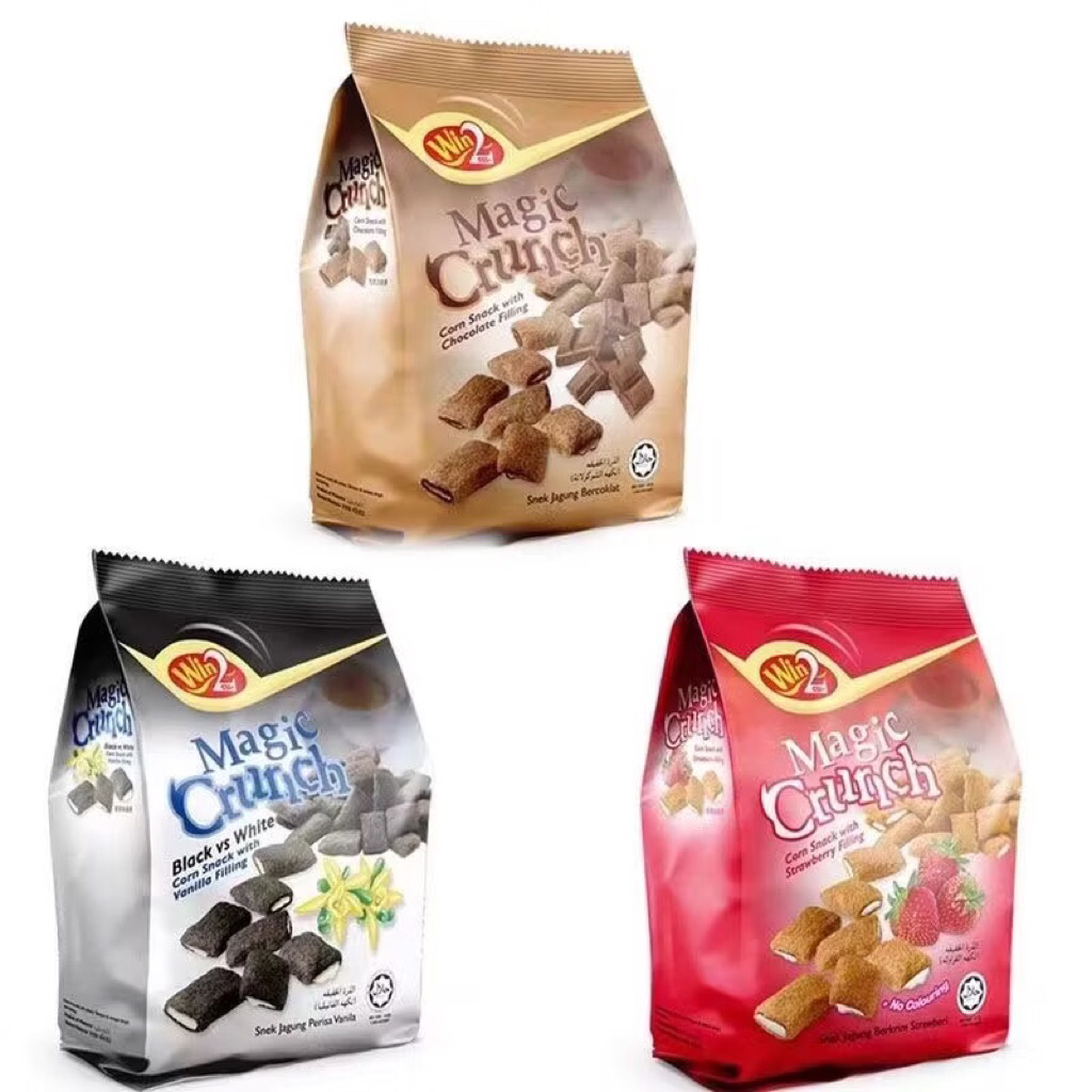 Win 2 วินทู ขนมซีเรียลสอดไส้รสชอคโกแลต รสสตอเบอร์รี่ รสวนิลลา