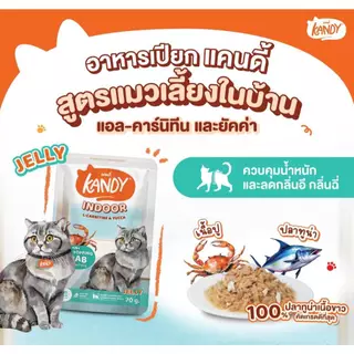(แบบซอง) อาหารเเมว KANDY อาหารแมวชนิดเปียก ขนาดซองละ 70g. มีให้เลือก 10 สูตร