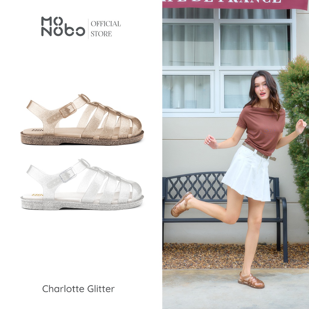 MONOBO รุ่น Charlotte Glitter รองเท้ารัดข้อ ของแท้ 100%