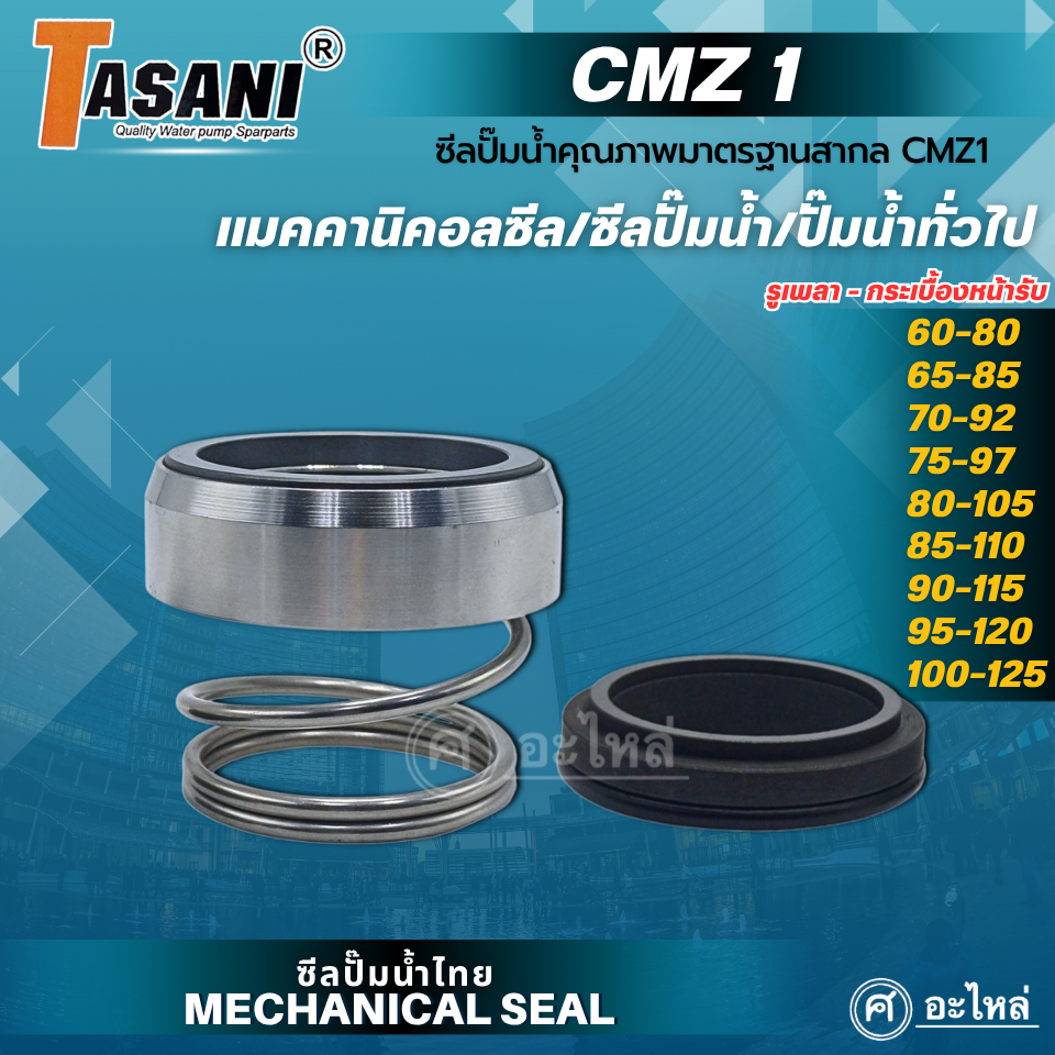 แมคคานิคอลซีล ซีลปั๊มน้ำ รุ่น CMZ1 รูเพลา 60-100 มม.(MK/SIC/NBR/SS304) แมคซีล ซีลปั๊มน้ำ ปั๊มทั่วไป 