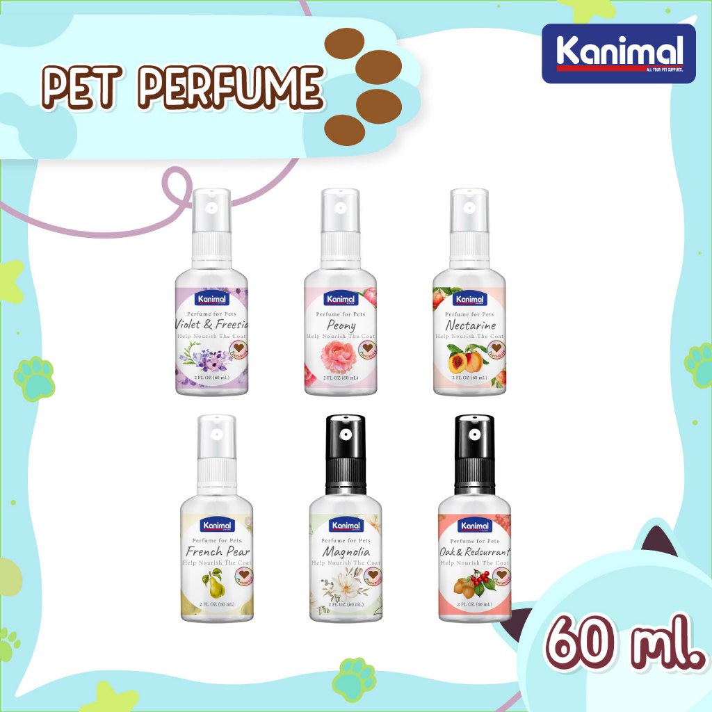 Kanimal Pet Perfume น้ำหอมสุนัข น้ำหอมแมว ผสมฟีโรโมน ช่วยผ่อนคลาย บำรุงขนให้นุ่มเงางาม (60 มล./ขวด)