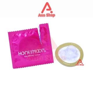 Honeymoon Valentine ถุงยางอนามัย ฮันนีมูน วาเลนไทน์ ขนาด 52 มม. บรรจุ 100 ชิ้น [1 กล่อง สีแดง] JJ 5262 ถุงยาง Condom