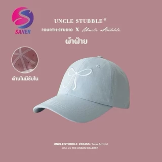 หมวกแก็ป (ปักโบว์) หมวกเบสบอล แฟชั่นเกาหลี cotton cap หมวกเดินป่า