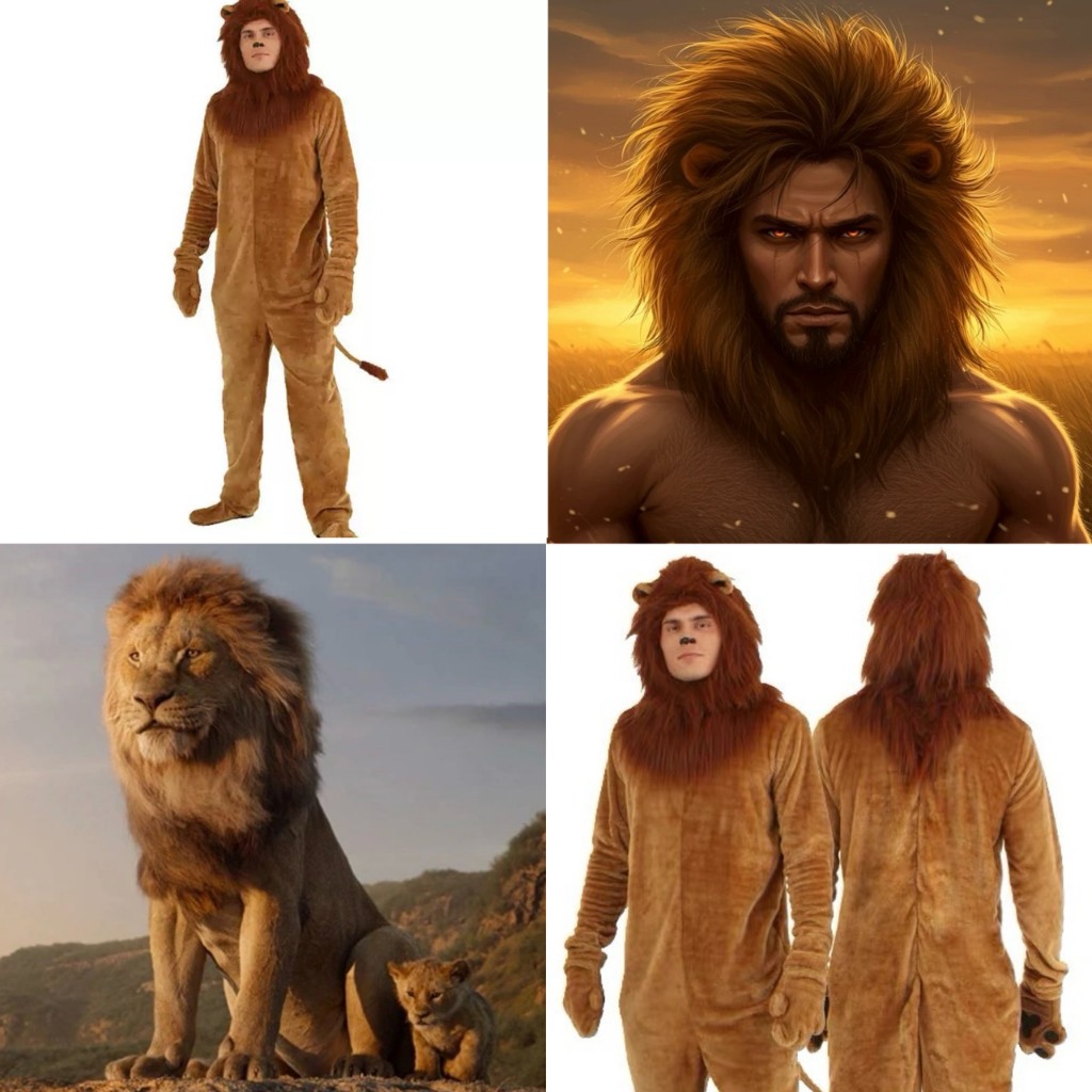 🦁ชุดสิงโต Sigma lion cosplay suit ชุดเจ้าป่า สิงโต King of the jungle lion man Halloween party suit 18045