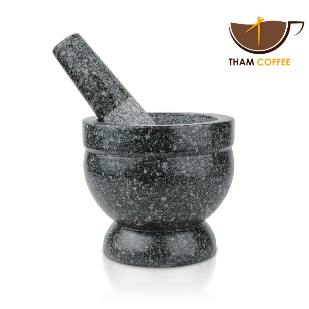ครกอ่างศิลา ครกหินแท้ ครกพร้อมสาก stone mortar 4.5-7นิ้ว ครก สำหรับตำน้ำพริก ตำเครื่องแกง แข็งแรง ทนทาน Tham coffee