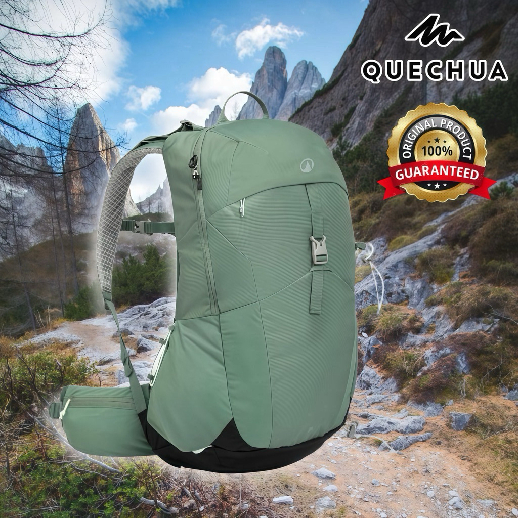 กระเป๋าเป้สะพายหลังขนาด 25 ลิตร รุ่น MH500 (สีเขียวยูคาลิปตัส) QUECHUA