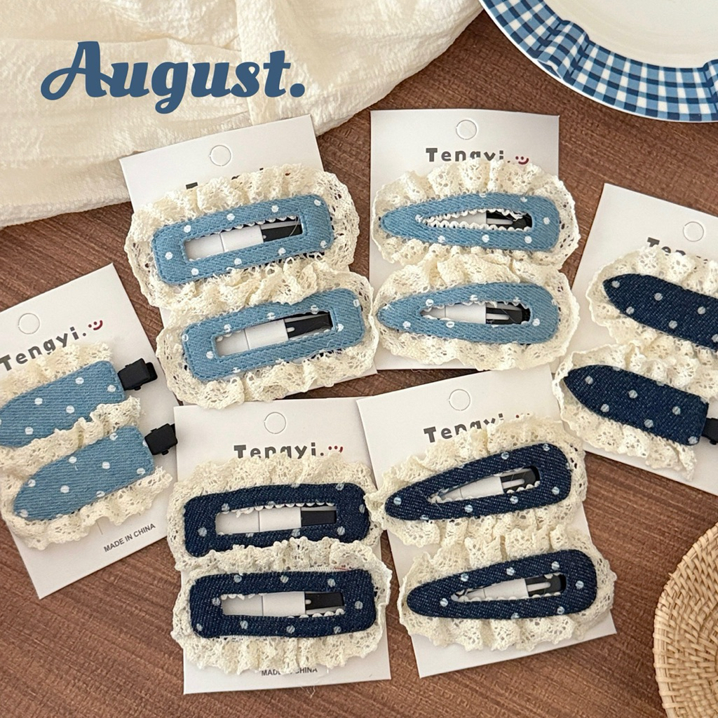 Cute 403 กิ๊บติดผม กิ๊บหนีบผมยีนส์ลูกไม้ 2 ชิ้น/แพ็ค