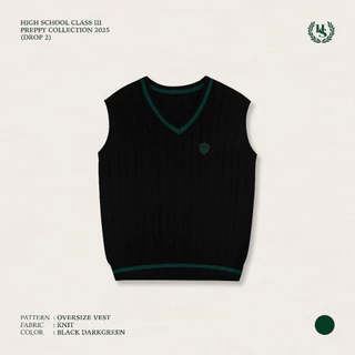 Highschool Preppy Collection 2025 Oversize Vest เสื้อกั๊ก โอเวอร์ไซส์ คอวี - TPB03221