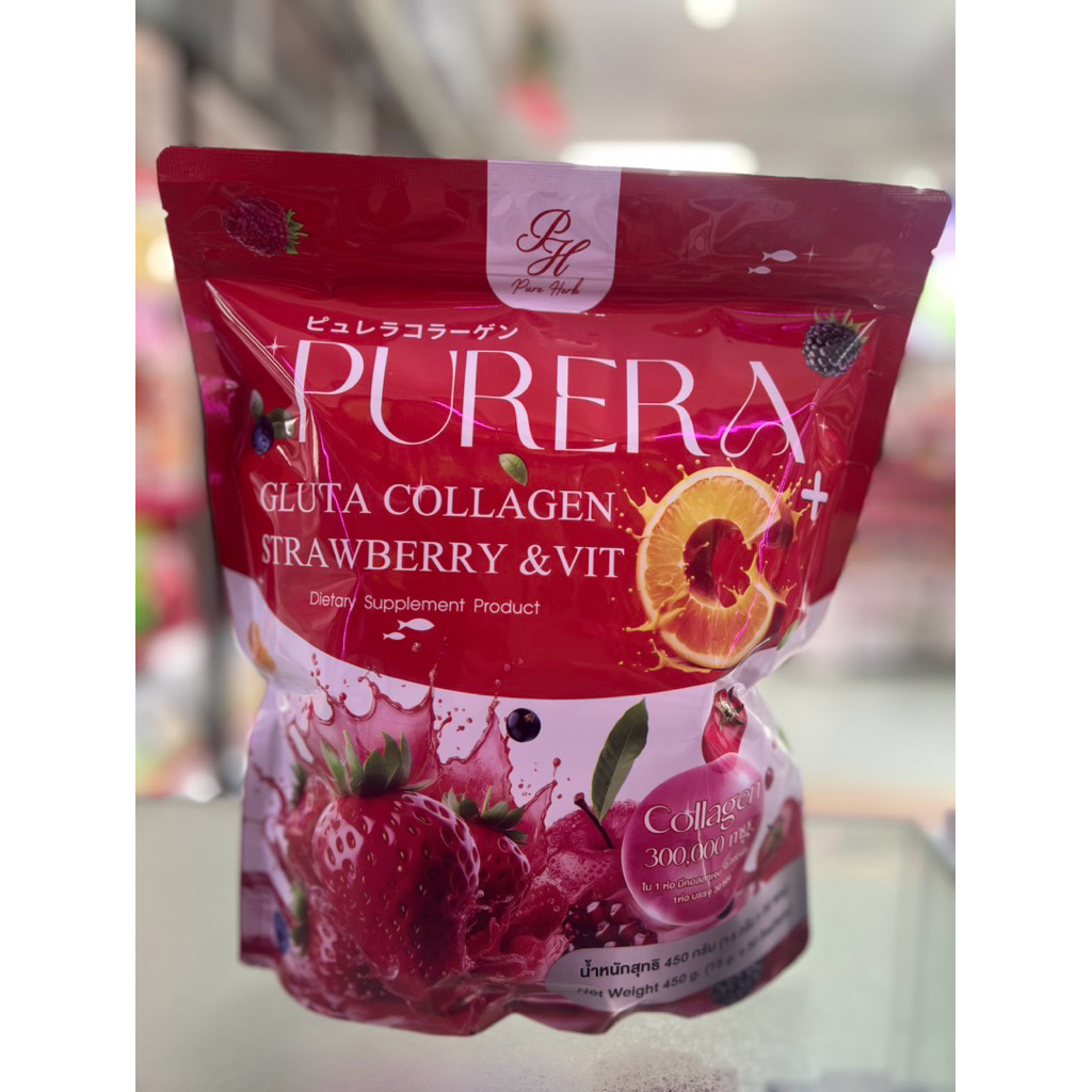 PURERA GLUTA COLLAGEN หนึ่งห่อบรรจุ 30ซองน้ำหนัก15กรัมต่อซอง;15กรัมx30ซอง)