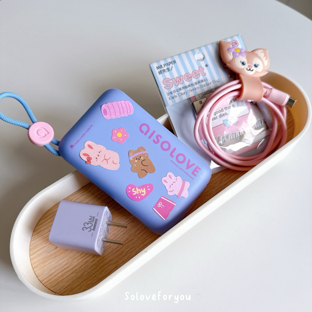 Alsolove powerbank 10000 mAh สายในตัว TypeC & lightning 22.5w