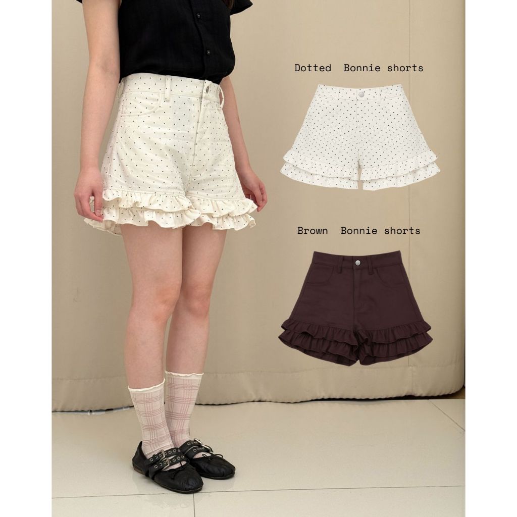 ANNA shorts กางเกงขาสั้นระบายชายสองชั้น | dressylismm