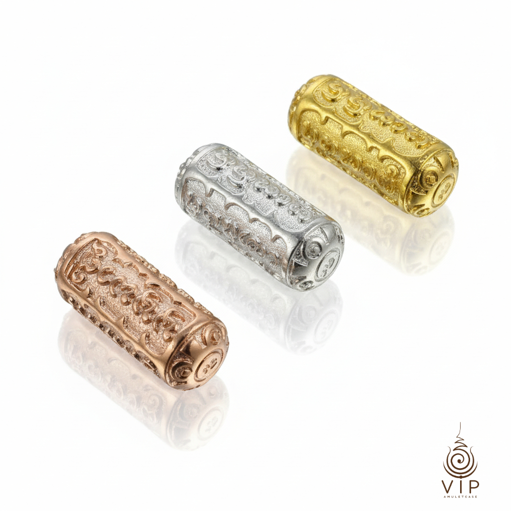 (แท้100% ปลอมคืนเงิน) ✨ ตะกรุดทิพยมนต์ อาจารย์สุบิน ✅ โชคลาภ เมตตา | Thip Mon Takrut Amulet | 天咒符管佛牌(กรอบชุบหนา2เท่า)