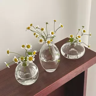 OurHome [พร้อมส่ง] แจกันแก้วทรงไม่สม่ำเสมอสไตล์ฝรั่งเศส French-style irregular glass vase ของแต่งบ้าน พร็อพถ่ายรูป ร้านก