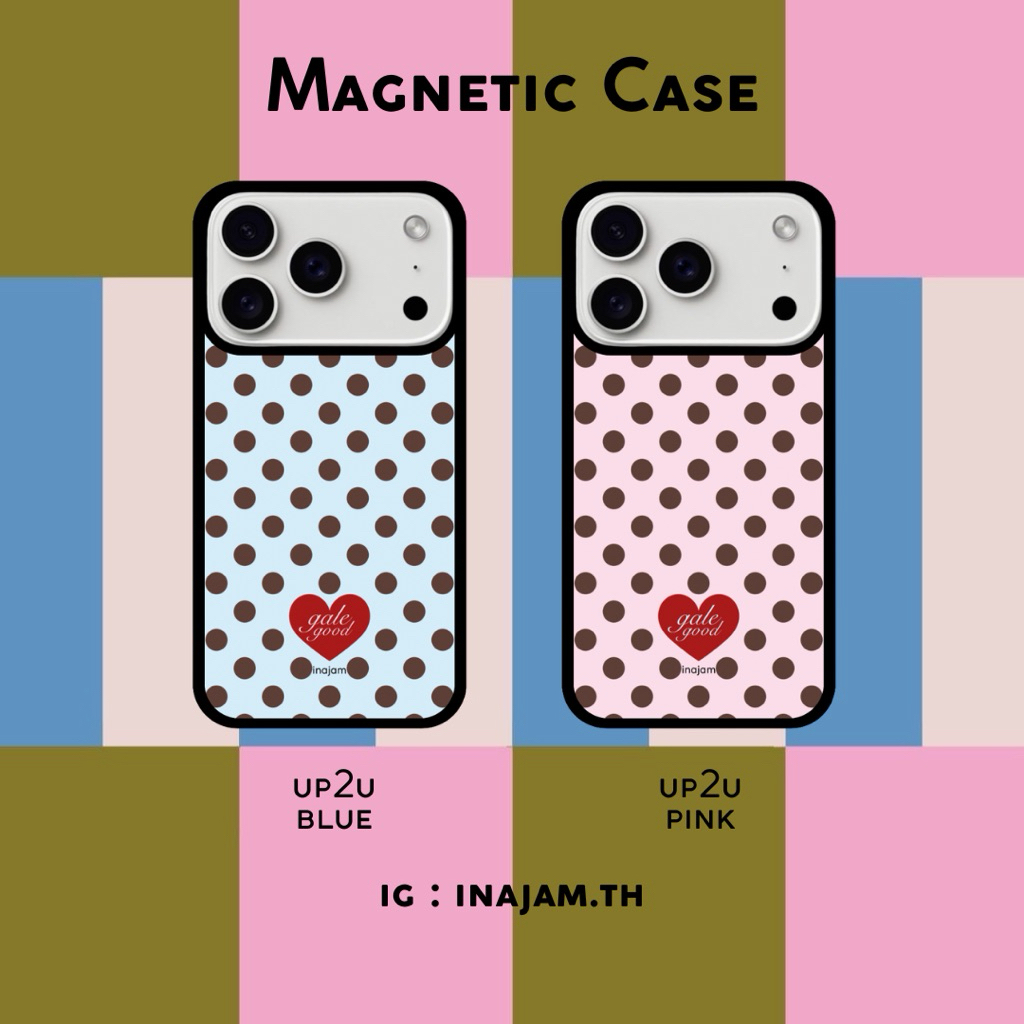 (เคสแม่เหล็ก) *สามารถเปลี่ยนคำในหัวใจได้* เคสไอโฟนแบรนด์ inajam | up2u