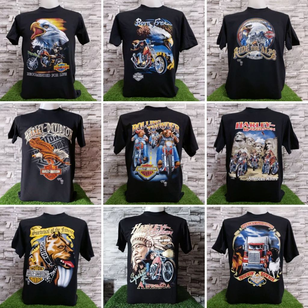 เสื้อฮาเลย์วินเทจ ผ้าCotton100% ไม่มีข้าง ตะเข็บคู่บนล่าง [S/M/L/XL]