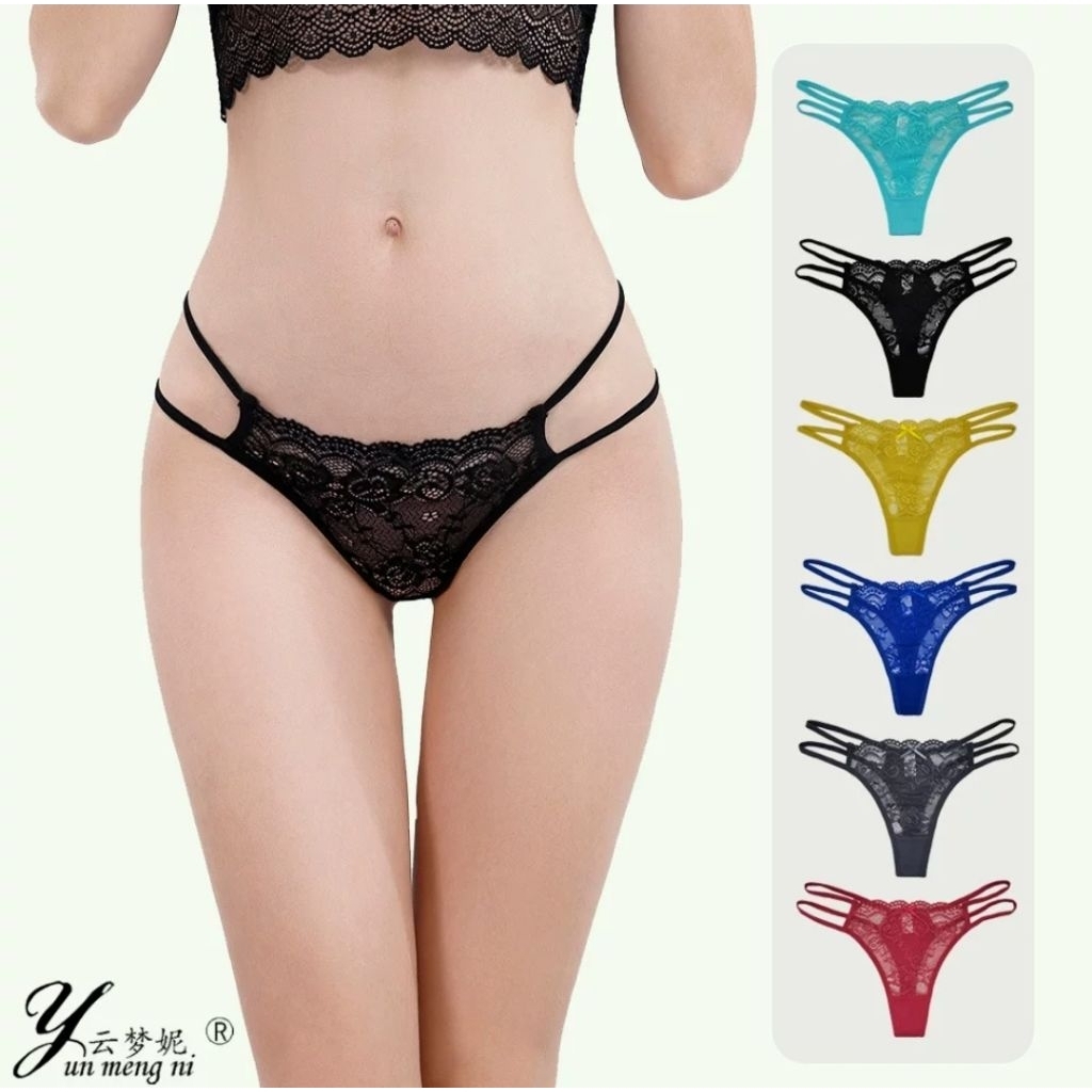 🥳24h.พร้อมส่งในไทย🔆กางเกงใน🎊จี สตริง(G-string)🌻สายคู่♨️ลายดอก ใส่สวย🔥uwH