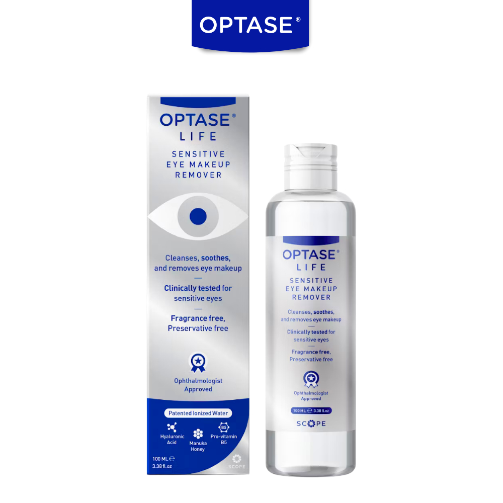 OPTASE Life Sensitive H2O Eye Makeup Remover 100ml. l ผลิตภัณฑ์เช็ดทำความสะอาดเครื่องสำอางรอบดวงตาแล