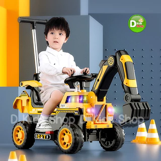 DKT-HM5 รถแบตเตอรี่เด็ก รถตักดินเด็ก แมคโครไฟฟ้า มีด้ามเข็น มีรีโมท ที่ตักระบบไฟฟ้า No.271
