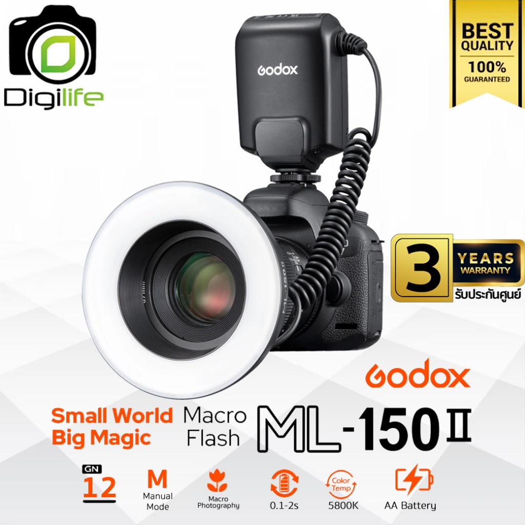 Godox Flash ML-150 II Manual – Macro Ring Flash – รับประกันศูนย์ Godox Thailand 3ปี ( ML150 II ) – Digilife Thailand