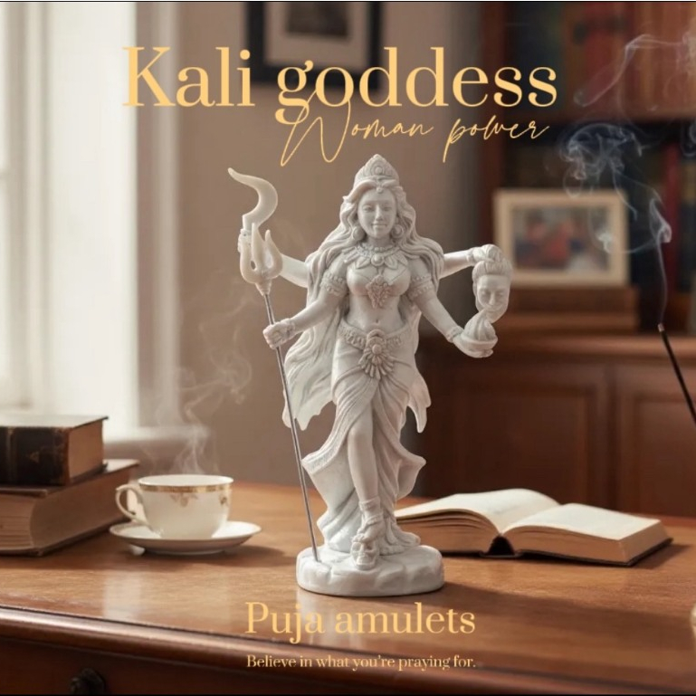**ซื้อแล้วทักแชท** พระแม่กาลี สีขาวมุก พิมพ์สวย อัตลักษสวยมากก ขนาด 9 นิ้ว **ทำพิธีแล้ว**