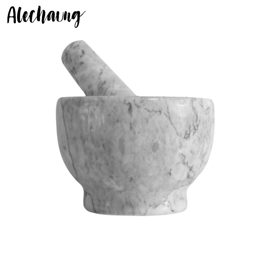 ครกหินมินิมอล ครกหิน Mortar มาพร้อมสาก ครกเล็ก 4นิ้ว5นิ้ว ครกแตกเคลมได้ Alechaung coffee