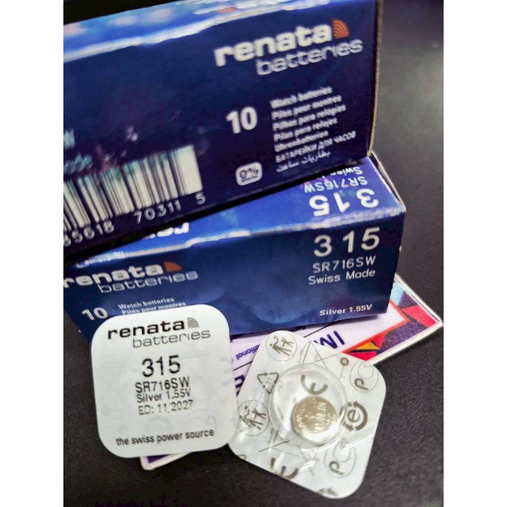 Renata 315 /716  (SR716SW) ถ่านนาฬิกา ถ่านกระดุม  Watch Batteries Silver Oxide 1.55V