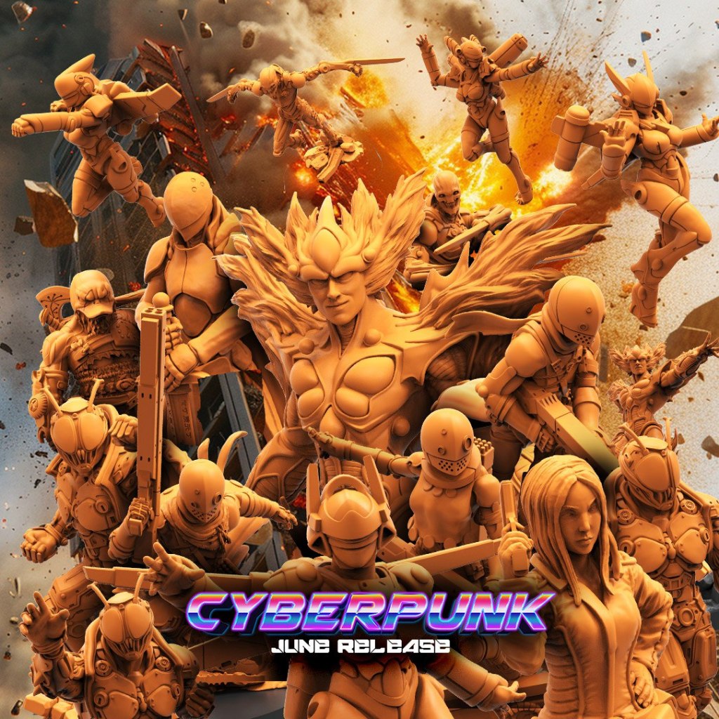 Cyberpunk 3 : Collection : Miniature Resin โมเดลบอร์ดเกม ผลิตตามสั่ง Tabletop ClassDnD